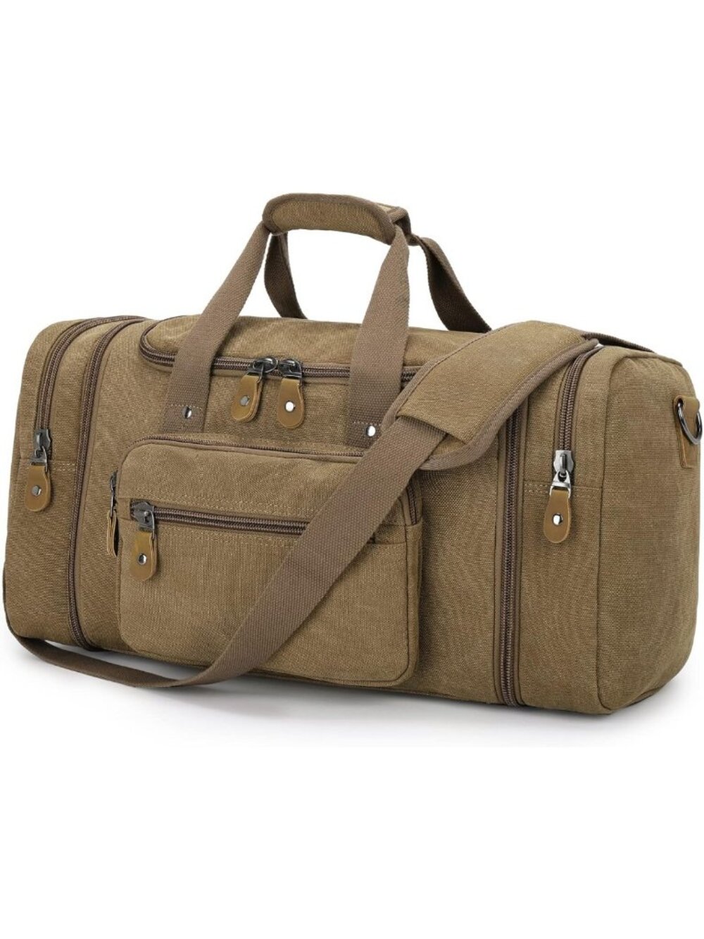 Expandable 60L Canvas Duffle Bag - Stylish Travel Overnight Weekender Tote